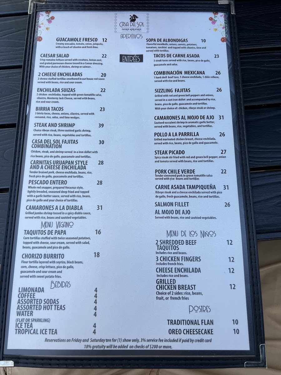 Menu Casa Del Sol Cocina Mexicana-6